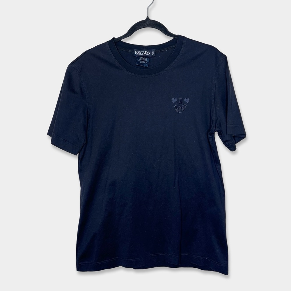 ESCADA Margaretha Ley Tee Size 40 Black Embroidered Design GUC